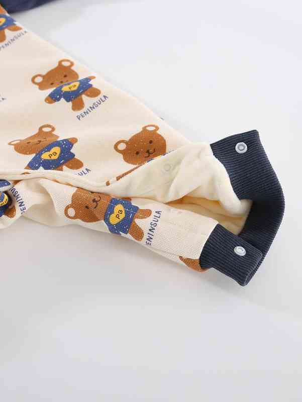 Peninsula Baby Cartoon & Letter Graphic Raglan Sleeve Jumpsuit SHE