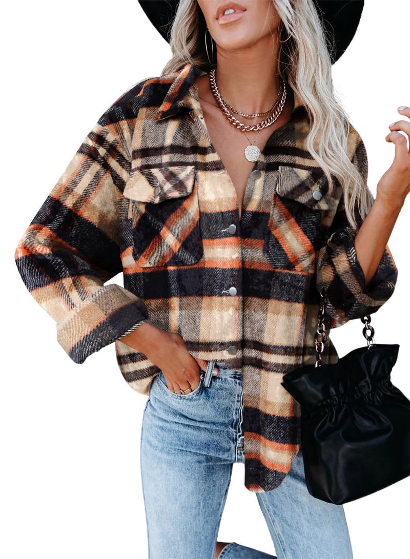 Women' Wool & Blends Autumn And Winter Women OL Elegant Stitching Plaid Shirt Ladies Woolen Flannel Buttoned Jacket, Green
Women' Wool & Blends Autumn And Winter Women OL Elegant Stitching Plaid Shirt Ladies Woolen Flannel Buttoned Jacket, Green