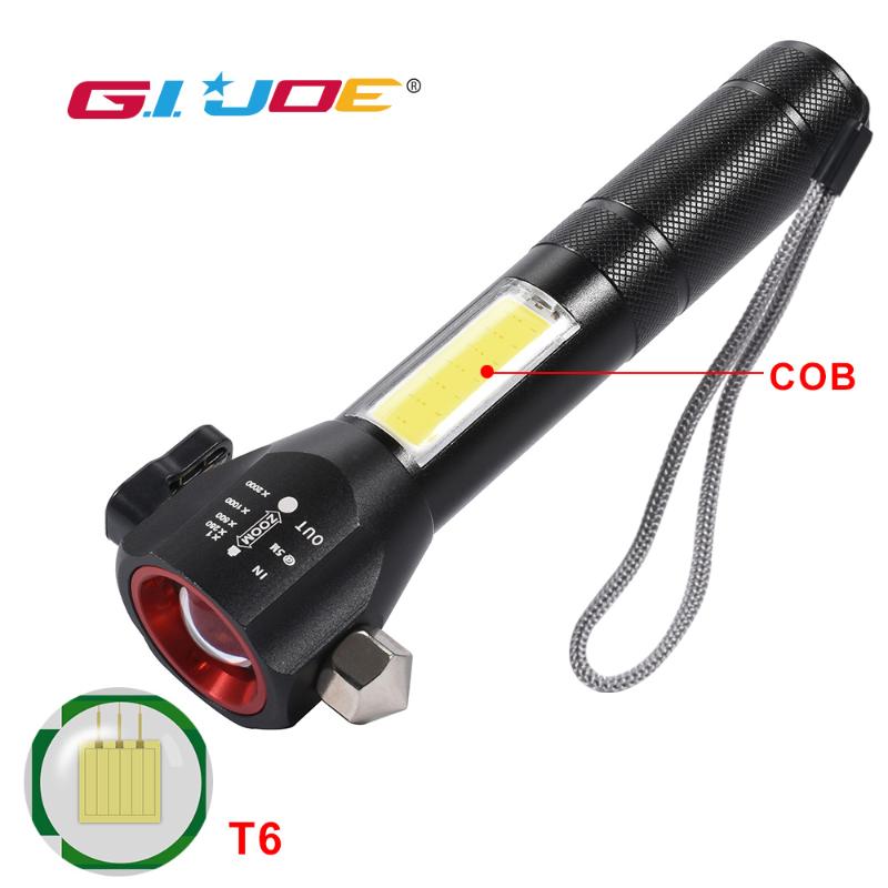 Led Tactical T6 Bulb Cob Lamp Zoom Usb Rechargeable Built-in Battery With Hammer Knife Magnetic Flashlights Torches
Led Tactical T6 Bulb Cob Lamp Zoom Usb Rechargeable Built-in Battery With Hammer Knife Magnetic Flashlights Torches