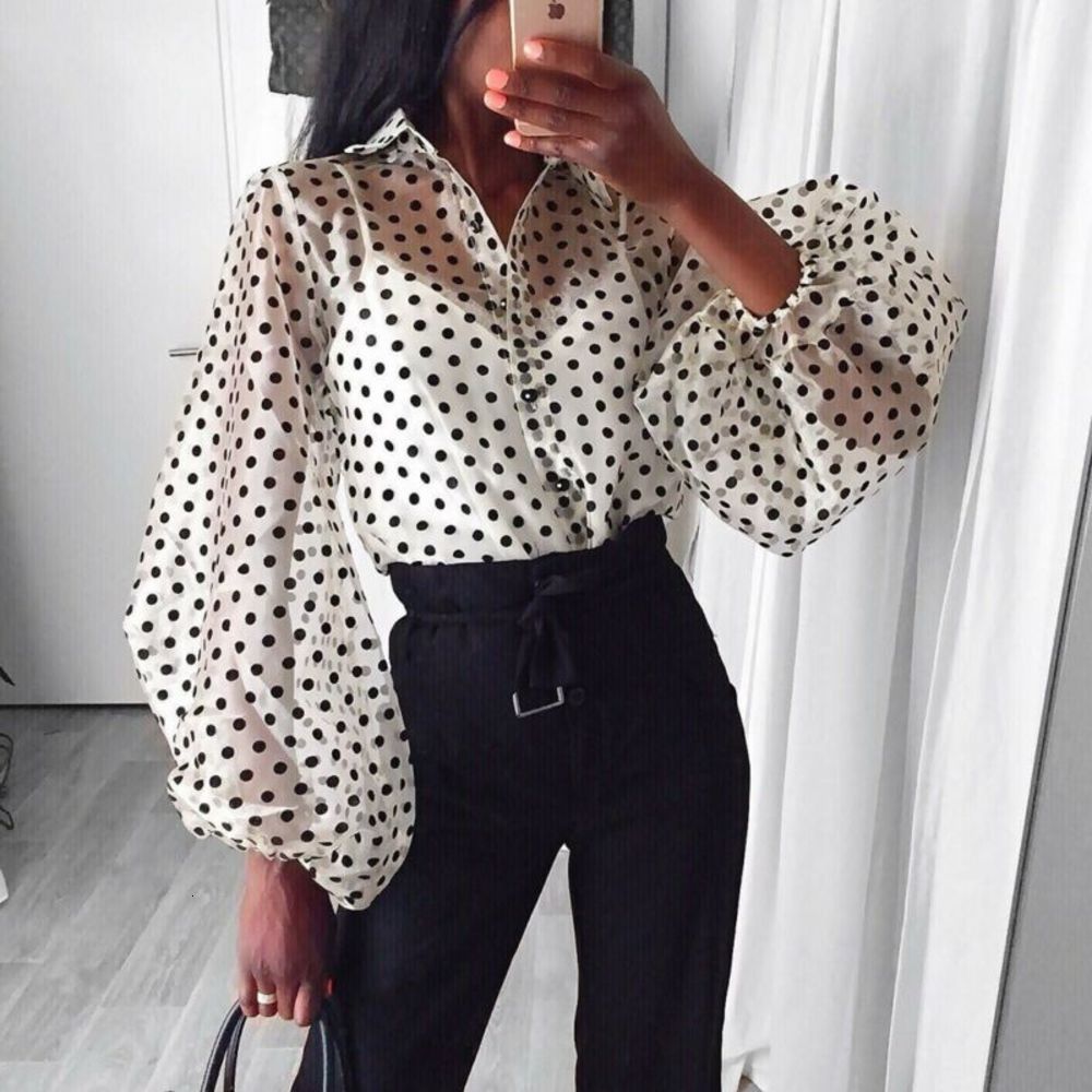 Fashion Dots Blouse Women Sexy Sheer Polka Dot Organza Blouse Top Perspective Puff Sleeve Blusas Women Shirts, White
Fashion Dots Blouse Women Sexy Sheer Polka Dot Organza Blouse Top Perspective Puff Sleeve Blusas Women Shirts, White