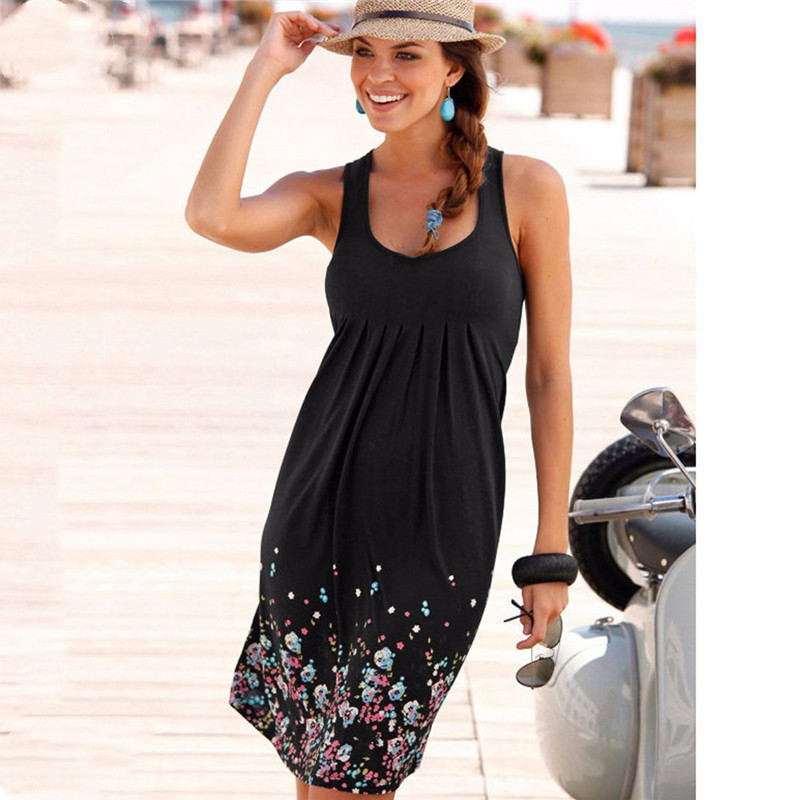 Oufisun Summer Sexy Sleeveless Flower Print Women Dress Fashion Simple Pleated Women' Loose Casual Beach es 210517, Black
Oufisun Summer Sexy Sleeveless Flower Print Women Dress Fashion Simple Pleated Women' Loose Casual Beach es 210517, Black