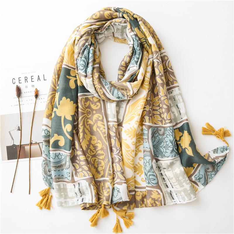 Scarves 2021 Aztec Ethnic Floral Tassel Viscose Shawl Scarf Ladies Fashion Head Wraps Pashmina Stole Muslim Hijab 180*100Cm
Scarves 2021 Aztec Ethnic Floral Tassel Viscose Shawl Scarf Ladies Fashion Head Wraps Pashmina Stole Muslim Hijab 180*100Cm