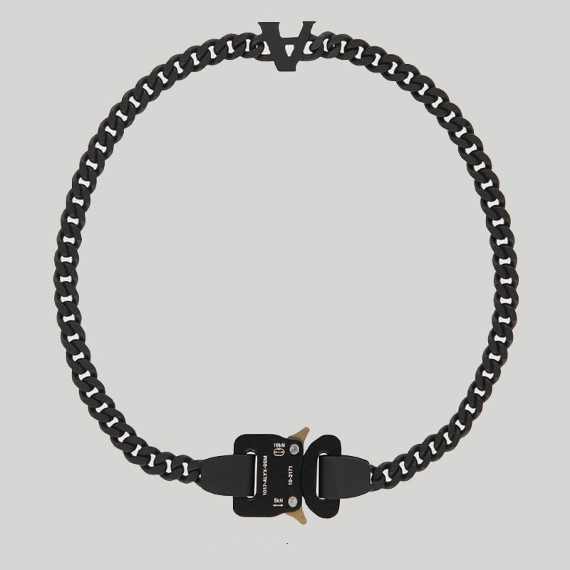 1017 ALYX 9SM A Letter LOGO Functional Matte Black Necklace Couple Same Style Personality Temperament Accessories, Silver
1017 ALYX 9SM A Letter LOGO Functional Matte Black Necklace Couple Same Style Personality Temperament Accessories, Silver