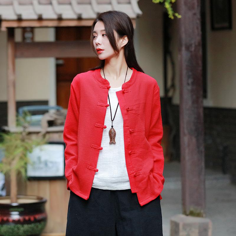 Women's Blouses & Shirts Women Cotton Linen Stand Long Sleeve Button 2021 Spring Chinese Style Top Solid Color Shirt MH612, Photo color
Women's Blouses & Shirts Women Cotton Linen Stand Long Sleeve Button 2021 Spring Chinese Style Top Solid Color Shirt MH612, Photo color