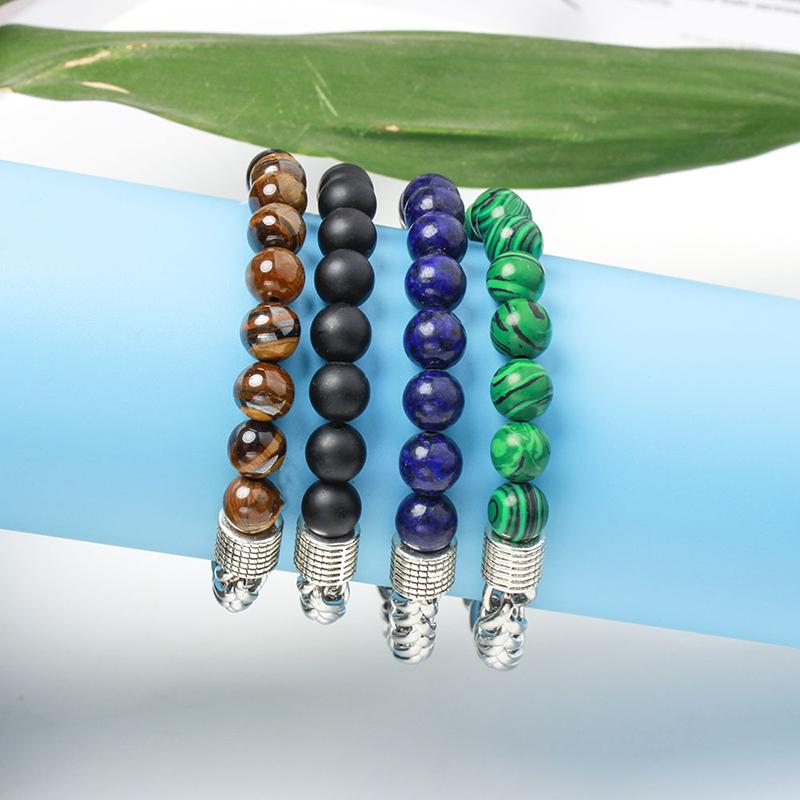 Charm Bracelets Selling Fashion Creativity Handmade Alloy Chain Tiger Eye Stone Beads Bracelet Accessories