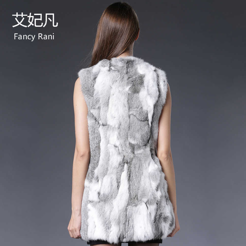 Real Fur Vest Women Rabbit Coat for Winter Autumn Girls Sexy Coats Fashion Outwear High Quality 211019