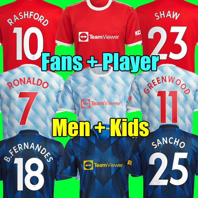 21 22 SANCHO 25 Manchester soccer jerseys UNITED Fans Player version MAN FERNANDES LINGARD POGBA RASHFORD football shirt UTD 2021 2022 RONALDO men + kids kit sets, Fans away
21 22 SANCHO 25 Manchester soccer jerseys UNITED Fans Player version MAN FERNANDES LINGARD POGBA RASHFORD football shirt UTD 2021 2022 RONALDO men + kids kit sets, Fans away