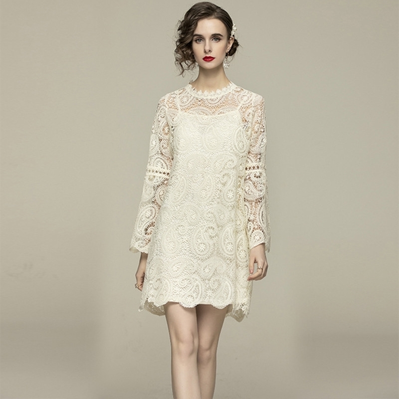 High Quality Hollow Out Lace Embroidery Flowers Dress Women Summer Elegant Mini Short Party Dresses 210525, Black
High Quality Hollow Out Lace Embroidery Flowers Dress Women Summer Elegant Mini Short Party Dresses 210525, Black