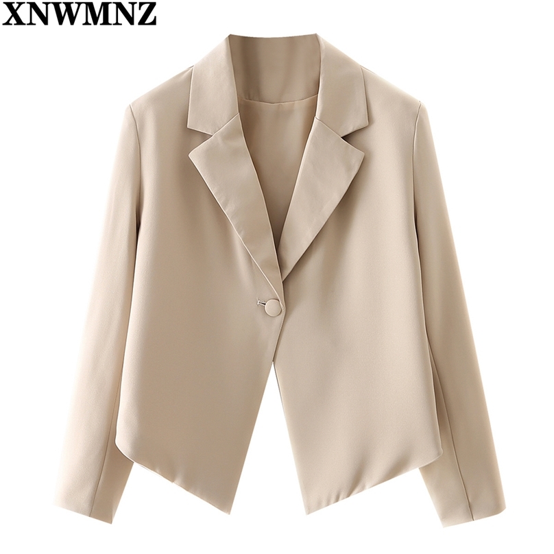 Women Cropped Blazer Long Sleeves Irregular hem Fashion design Casual Chic Lady Woman Blazers Suit Tops 210520, Khaki
Women Cropped Blazer Long Sleeves Irregular hem Fashion design Casual Chic Lady Woman Blazers Suit Tops 210520, Khaki