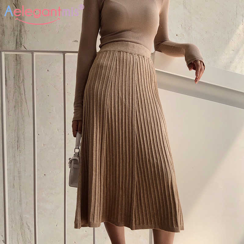 Aelegantmis Casual Loose Elegant Pleated Knitted Skirt Women Soft Warm Elastic High Waist Female A Line Korean Chic 210607, Khaki
Aelegantmis Casual Loose Elegant Pleated Knitted Skirt Women Soft Warm Elastic High Waist Female A Line Korean Chic 210607, Khaki
