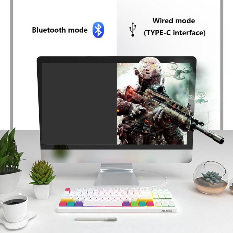 87 Keys Bluetooth Wired/Wireless Mechanical Keyboard for Ajazz K870T with RGB