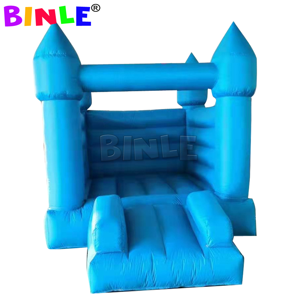 White mini inflatable bouncer kids bounce house with slide and ball pool jumping castle for sale