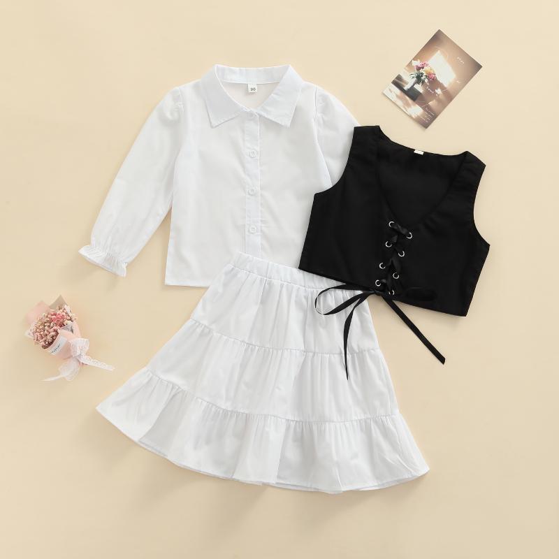 Clothing Sets 1-6Y Fashion Toddler Baby Kid Girl Clothes Set Solid Long Sleeve Shirt Top Vest Skirt Outfits Children Girls Costumes 3pcs, White
Clothing Sets 1-6Y Fashion Toddler Baby Kid Girl Clothes Set Solid Long Sleeve Shirt Top Vest Skirt Outfits Children Girls Costumes 3pcs, White