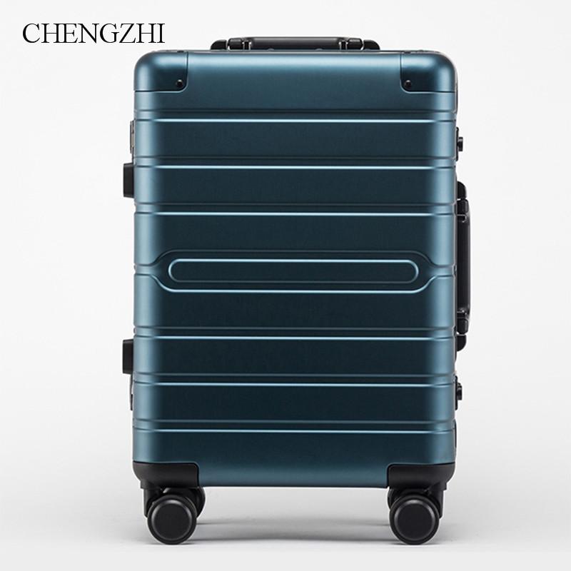 Suitcases CHENGZHI 20"24"28" Inch Business Men Spinner Cabin Suitcase Aluminium Fashionable Women Traveling Rolling Luggage Bags On Wheel
Suitcases CHENGZHI 20"24"28" Inch Business Men Spinner Cabin Suitcase Aluminium Fashionable Women Traveling Rolling Luggage Bags On Wheel