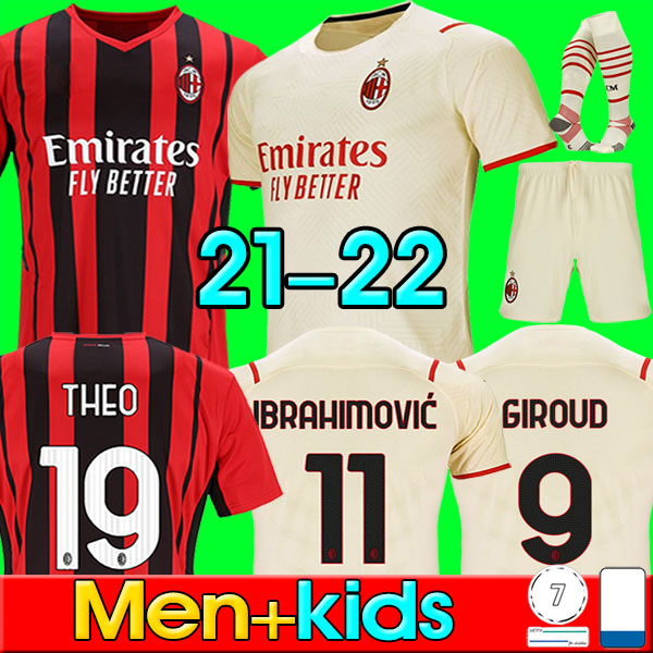 AC milan 21 22 soccer jersey GIROUD IBRAHIMOVIC BRAHIM BENNACER ROMAGNOLI R.LEÃO 2021 2022 home away Beige football shirt TONALI REBIC maillot men kids kit with socks, P13 20 21 third kids
AC milan 21 22 soccer jersey GIROUD IBRAHIMOVIC BRAHIM BENNACER ROMAGNOLI R.LEÃO 2021 2022 home away Beige football shirt TONALI REBIC maillot men kids kit with socks, P13 20 21 third kids