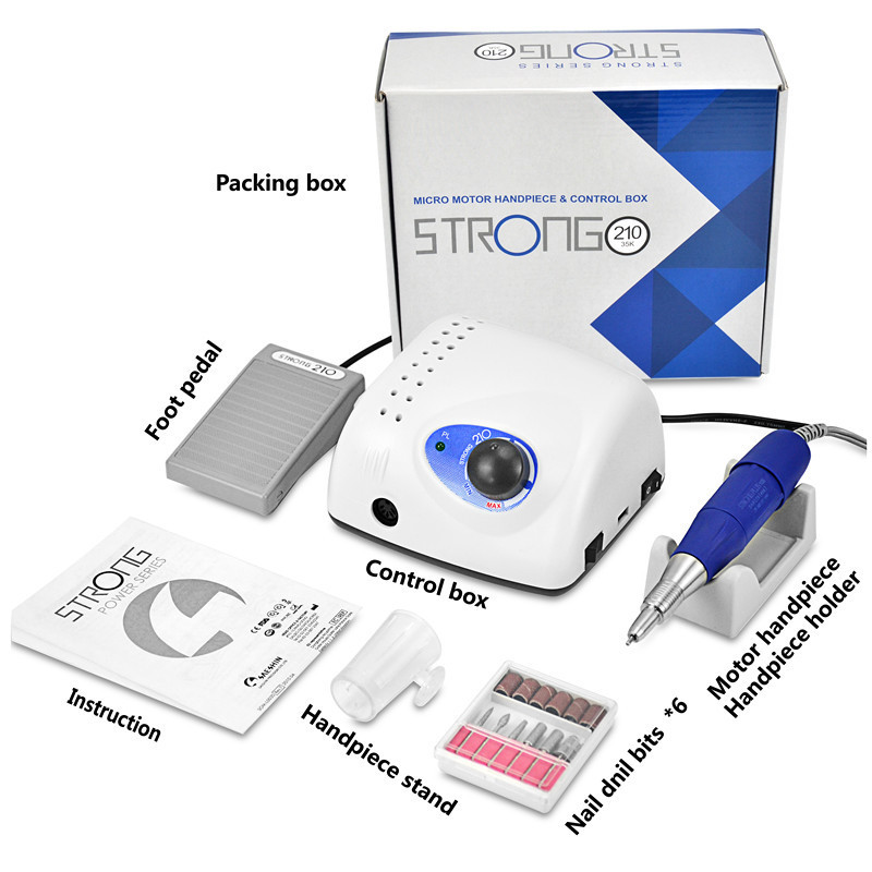 FAST 65W 45K Arrival STRONG 210 Plus PRO 105 105L Handpiece Nail Drills Manicure Machine Pedicure Electric File Bit 220518