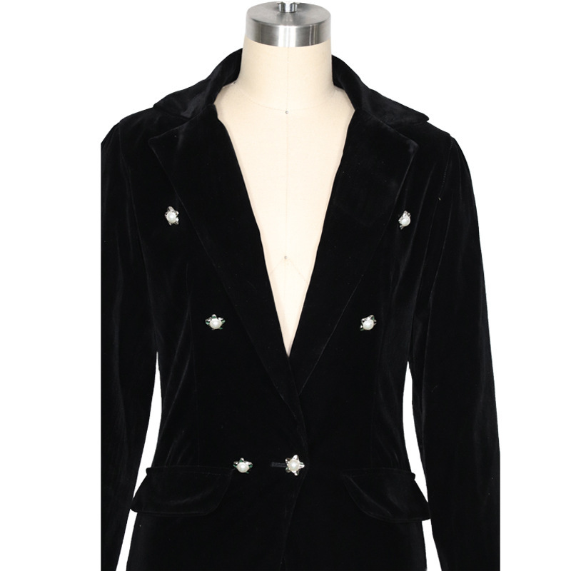 Women Pant Suit Solid Temperament s Suits Blazer With Pants Fashion Set Autumn Winter 210513