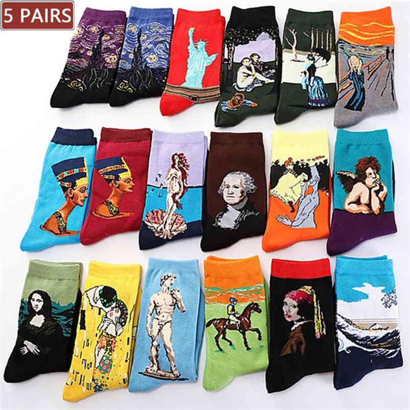 5 Pair/Men Cotton Art Van Gogh Socks With Print Funny Autumn Winter Retro Painting Socks Mural Fashion Happy Men's Sock 210720
5 Pair/Men Cotton Art Van Gogh Socks With Print Funny Autumn Winter Retro Painting Socks Mural Fashion Happy Men's Sock 210720