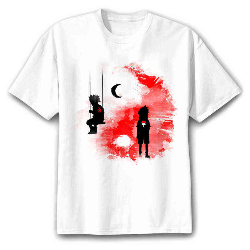 2021 Fashion Japanese Anime Cool Tshirt men Ullzang Harajuku T-shirt Akatsuki Sasuke Graphic T Shirt Streetwear Top unisex G220216