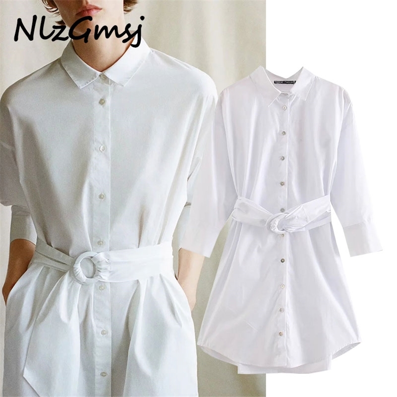 fashion women solid white shirt dress with belt long sleeve ladies casual vestidos 210628
fashion women solid white shirt dress with belt long sleeve ladies casual vestidos 210628