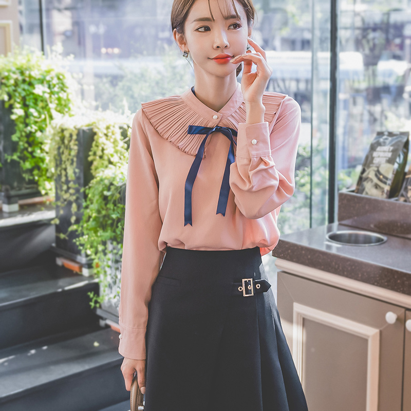 arrival winter shirt female chiffon women blouse long sleeve fashion sweet tops D69 30 210506