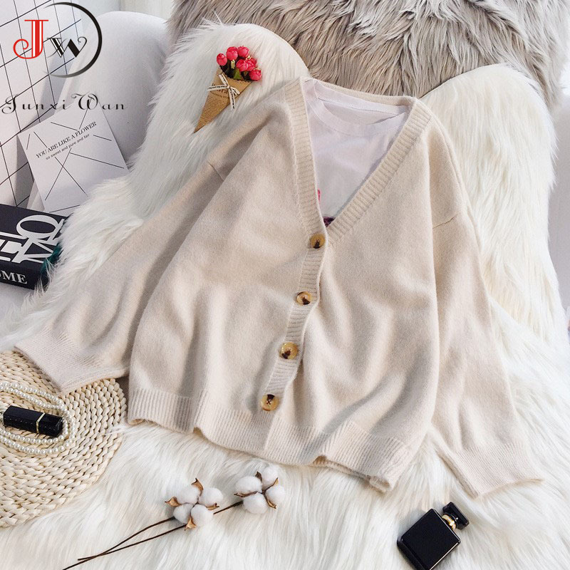 Women Long Cardigans Sweater Autumn Winter Knit Sweaters Coat Oversize Sleeve V Neck Loose Casual Thick Jacket Jumpers Pull 210510
