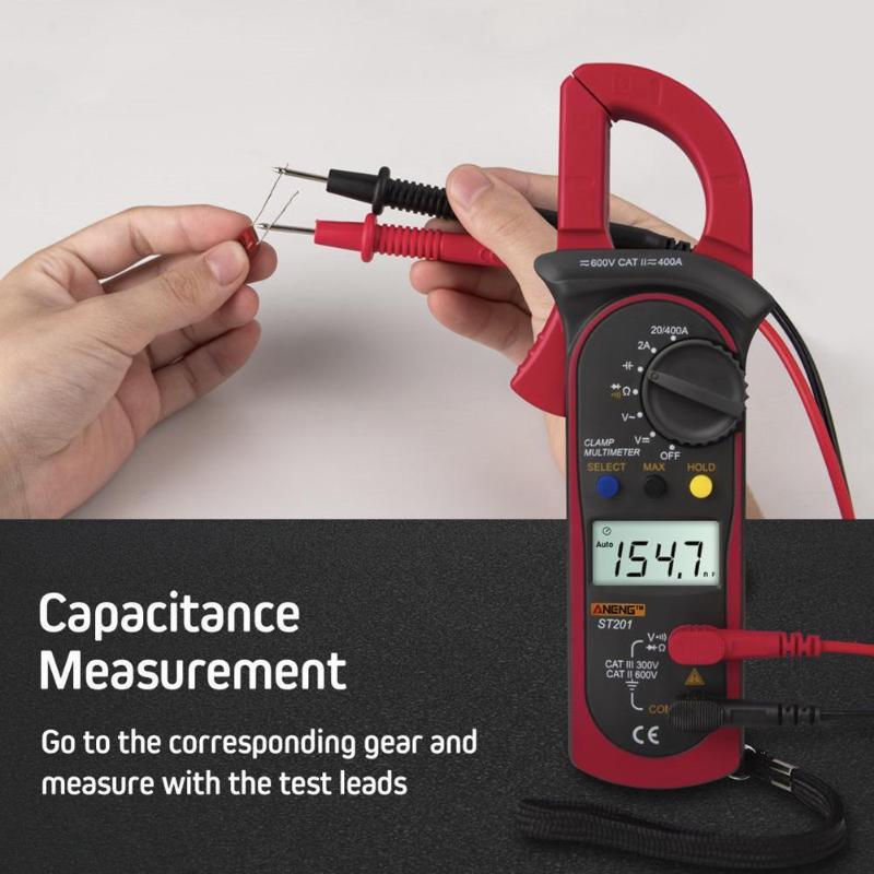 Multimeters ST201 Digital Multimeter Clamp Ammeter Transistor Capacitor Power Tester