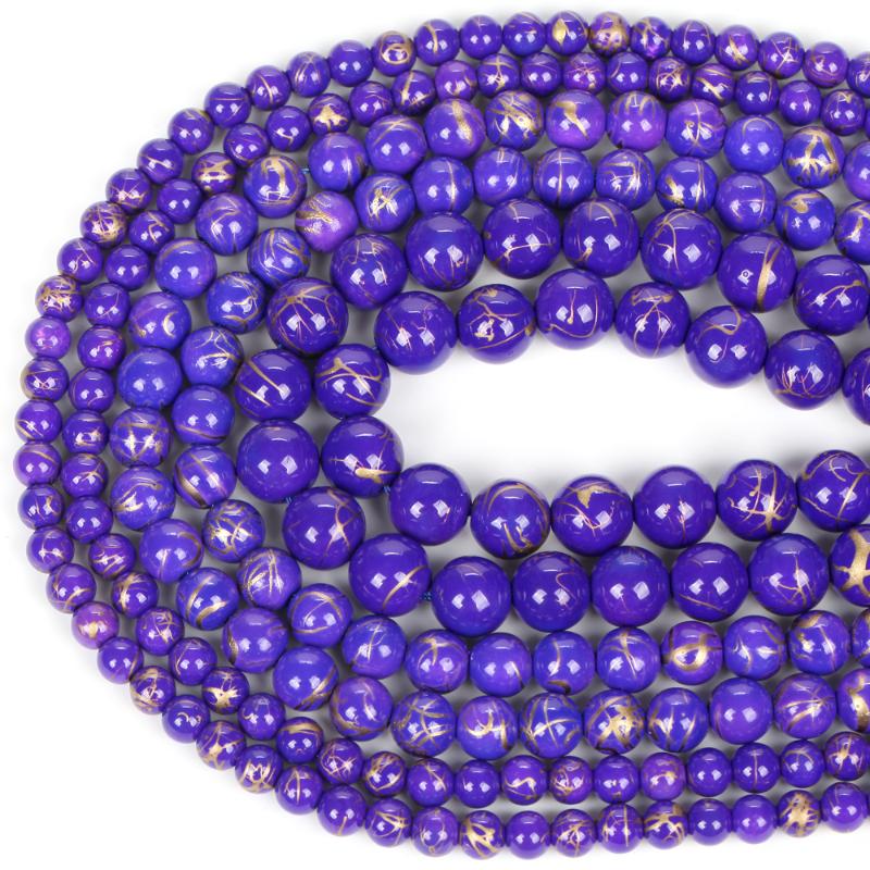 Other 6/8/10mm Natural Gold Line Turquoises Stone Beads Royal Blue Loose For Jewelry Making Diy Necklace Bracelet Accessories
Other 6/8/10mm Natural Gold Line Turquoises Stone Beads Royal Blue Loose For Jewelry Making Diy Necklace Bracelet Accessories