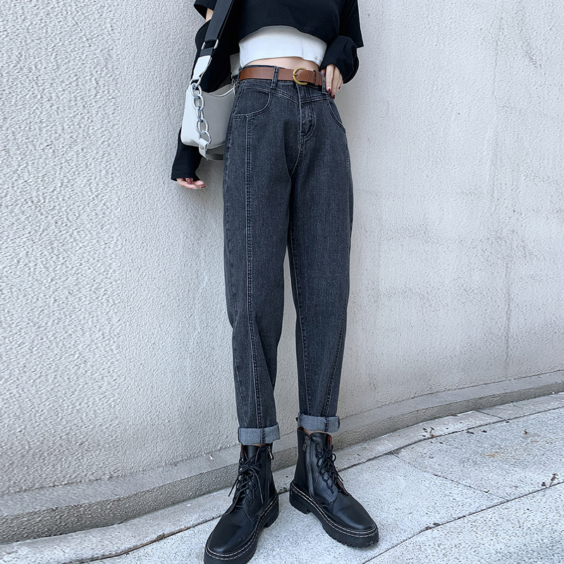 2011zhisilao straight harem jeans women with belt streetwear high waist denim pants jeans stretch retro boyfriend jeans plus size, Blue
2011zhisilao straight harem jeans women with belt streetwear high waist denim pants jeans stretch retro boyfriend jeans plus size, Blue