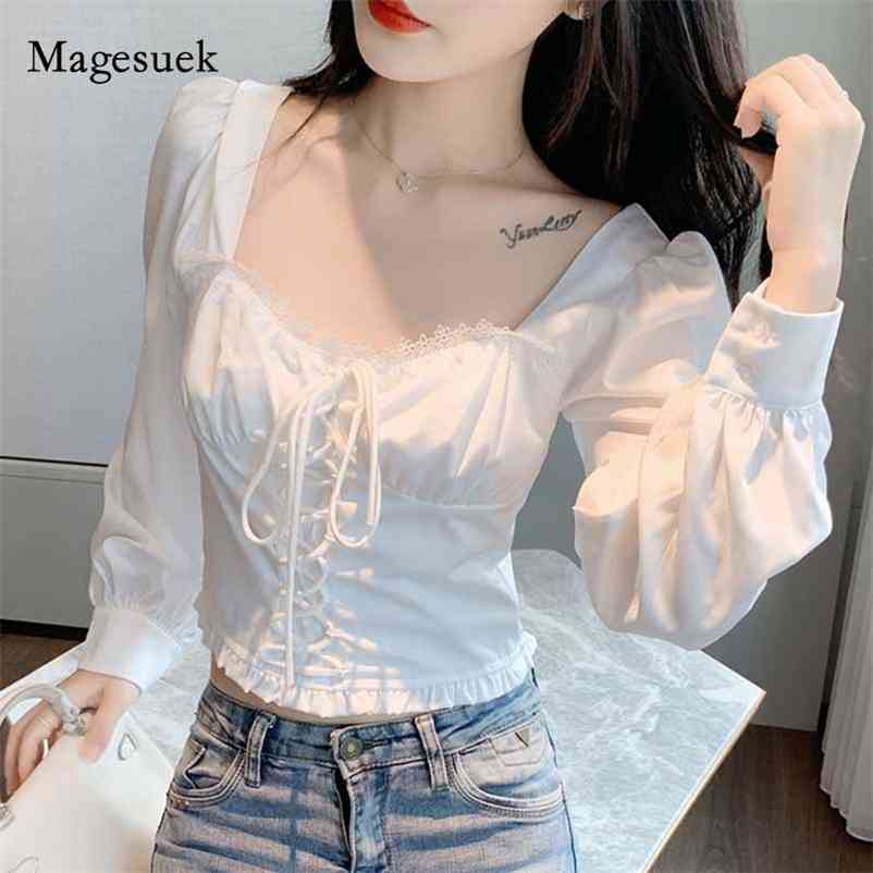 Autumn Vintage Style Lace Tie Long Sleeve Women's Blouse Slim Pleated Square Collar Solid Shirt Blusas Mujer 10846 210518, White
Autumn Vintage Style Lace Tie Long Sleeve Women's Blouse Slim Pleated Square Collar Solid Shirt Blusas Mujer 10846 210518, White