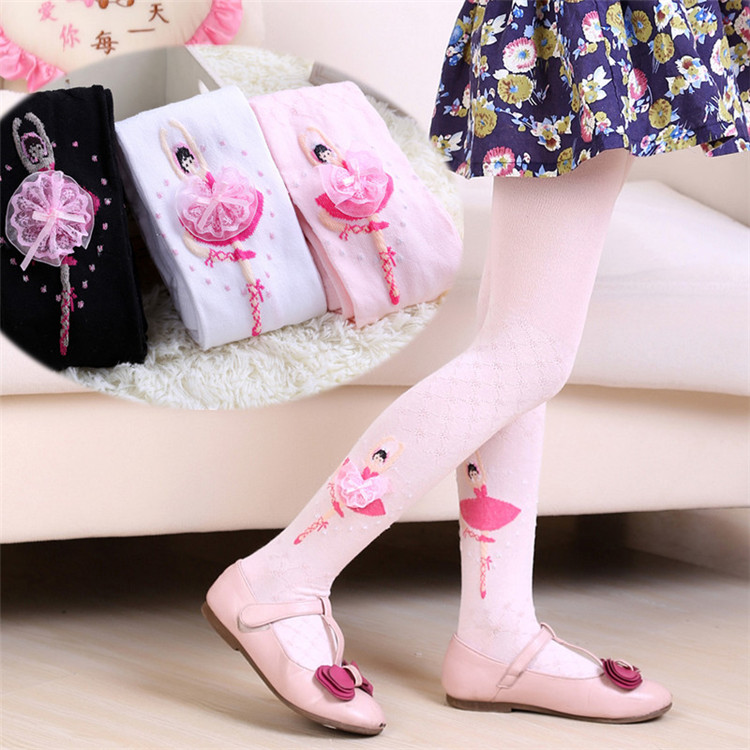 Fashion Kids Girls Leggings Socks Toddler Baby Cartoon Dance Ballet Pantyhose Tights Girl Children Mesh Diamond Shape & Hosiery For 3-10T