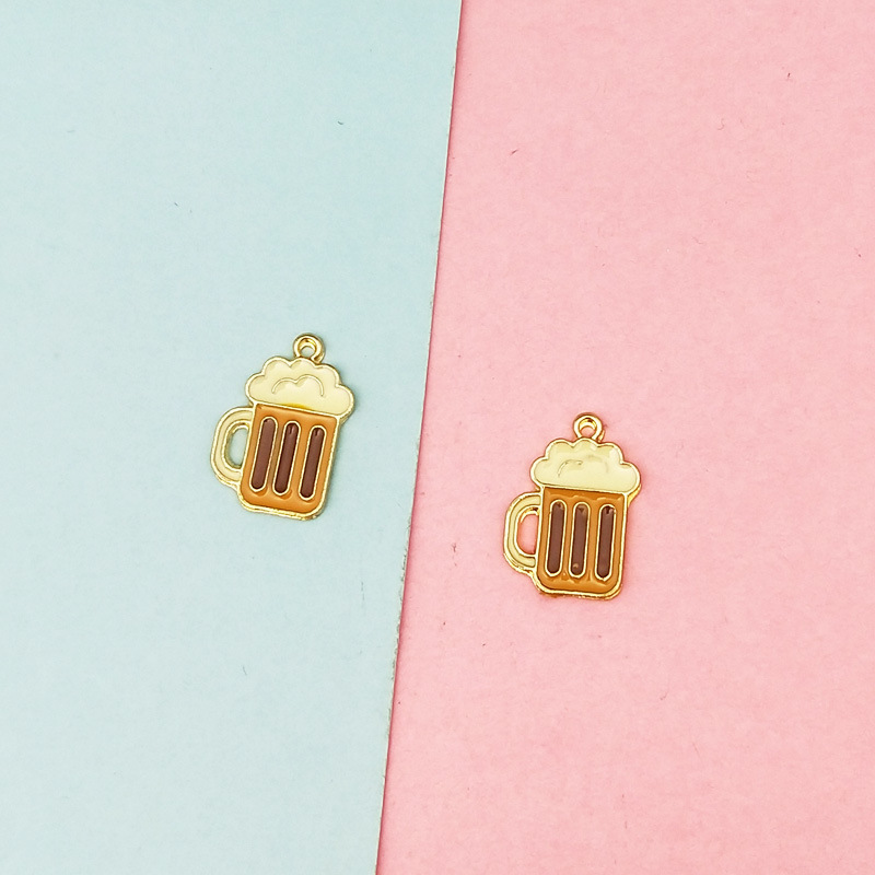 20pcs Enamel Food Omelette Milk Bottle Donut Beer Cup Drip Oil Charms Pendant for Bracelet Earring Jewelry DIY Accessories