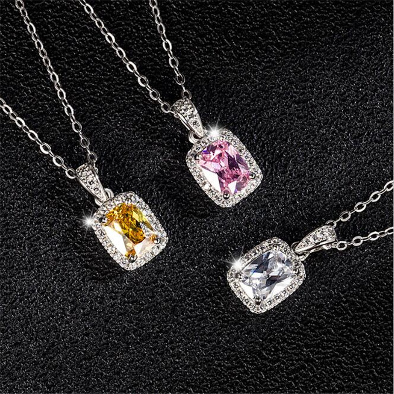 26 Style Sparkling Luxury Jewelry Lover Pendant 925 Sterling Silver Top Sell Round Cut White Topaz CZ Diamond Gemstones Eternity Women Wedding Clavicl
