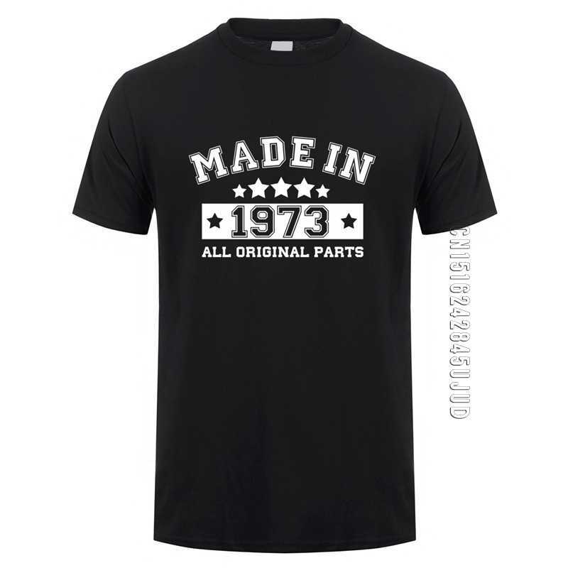 Fashion Made In 1973 T Shirts Men Cotton Funny O Neck Birthday Gift 1973 T-shirt Tops Tee Cool Mans Tshirt 210629