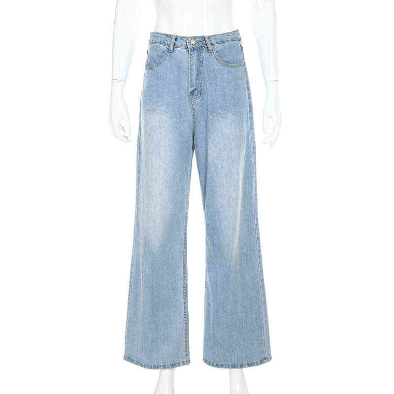 SUCHCUTE High Waist Jeans Women Wide Leg Pants Plus Size Punk Korean Style Trouser Casual Korean Style Harajuku Female Joggers 211112