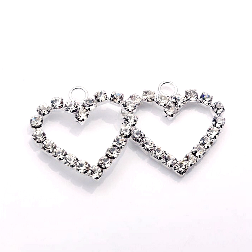 100Pcs Silver Plate Clear Rhinestone Heart Shaped Charm Pendants For Jewelry Making Bracelet Necklace Findings (002307)
100Pcs Silver Plate Clear Rhinestone Heart Shaped Charm Pendants For Jewelry Making Bracelet Necklace Findings (002307)
