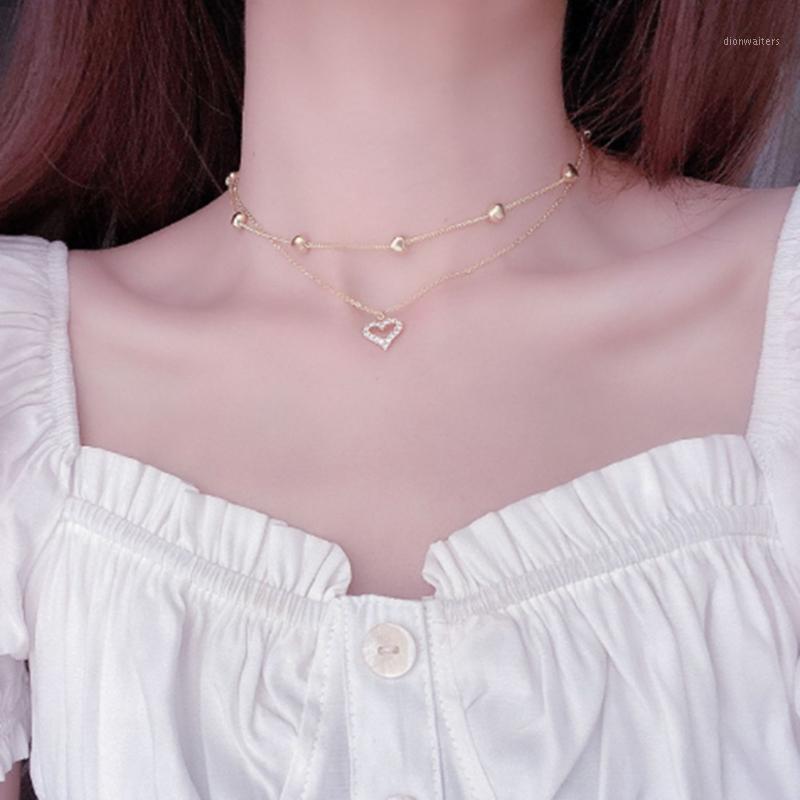 Gold Plated Double Layer Crystal Heart Pendant Necklace Shining Bling Zircon Clavicle Chain For Women Chains
Gold Plated Double Layer Crystal Heart Pendant Necklace Shining Bling Zircon Clavicle Chain For Women Chains