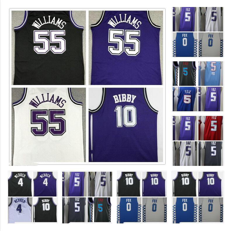 NCAA College DeAaron 5 Fox Jersey Purple Black White Retro Vintage Chris 4 Webber Mike 10 Bibby Jason 55 Williams Mens Basketball Jerseys
NCAA College DeAaron 5 Fox Jersey Purple Black White Retro Vintage Chris 4 Webber Mike 10 Bibby Jason 55 Williams Mens Basketball Jerseys
