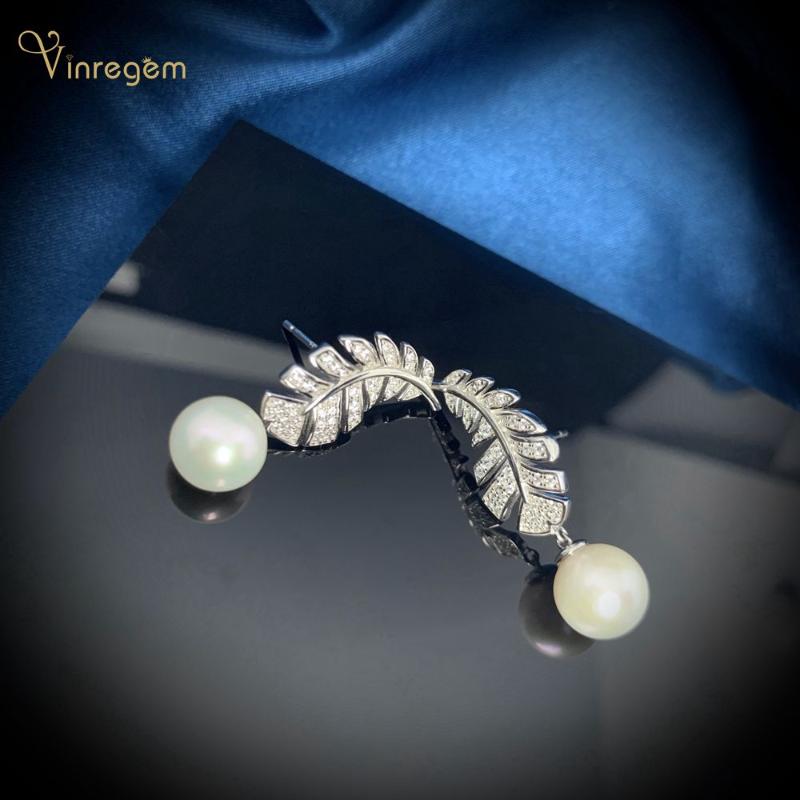 Stud Vinregem Romantic 100% 925 Sterling Silver Pearl Created Moissanite Wedding Engagement Feather Ear Studs Earrings Fine Jewelry, Golden;silver
Stud Vinregem Romantic 100% 925 Sterling Silver Pearl Created Moissanite Wedding Engagement Feather Ear Studs Earrings Fine Jewelry, Golden;silver