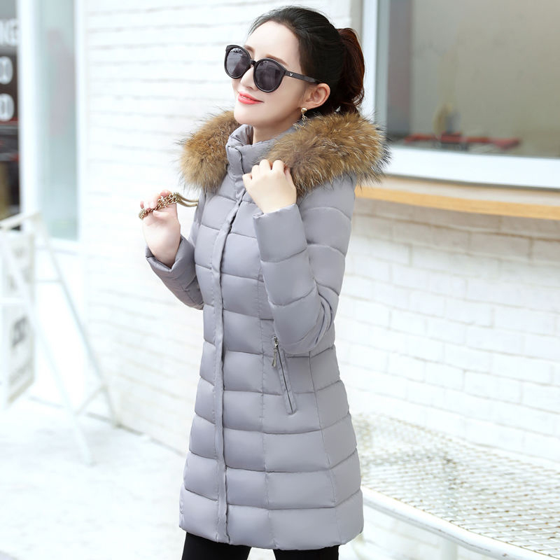 Korea Fashion Women Slim Parkas Warm Thicken Cotton Long Coat Hooded Ladies Winter Coats Lady Jackets Plus Size D254 210512