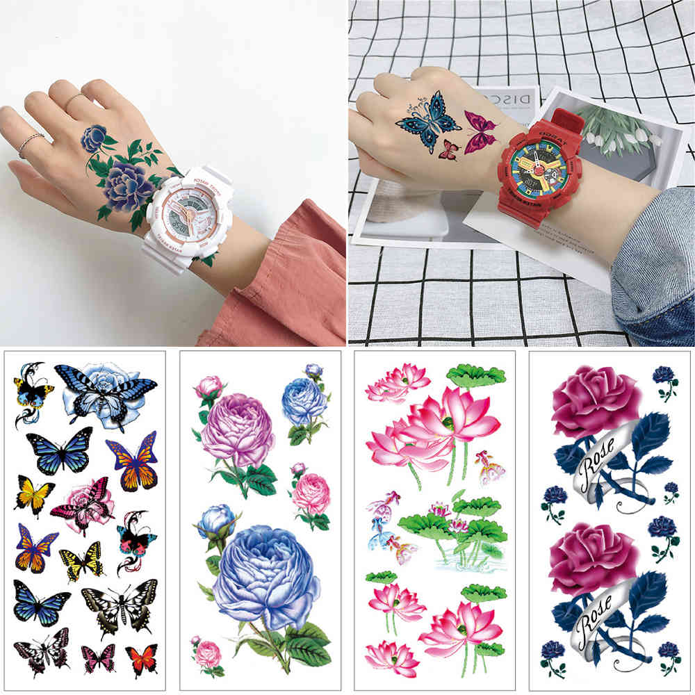 Watercolor temporary stickers Flower lotus Woman waterproof s butterfly Hand body tattoo
Watercolor temporary stickers Flower lotus Woman waterproof s butterfly Hand body tattoo
