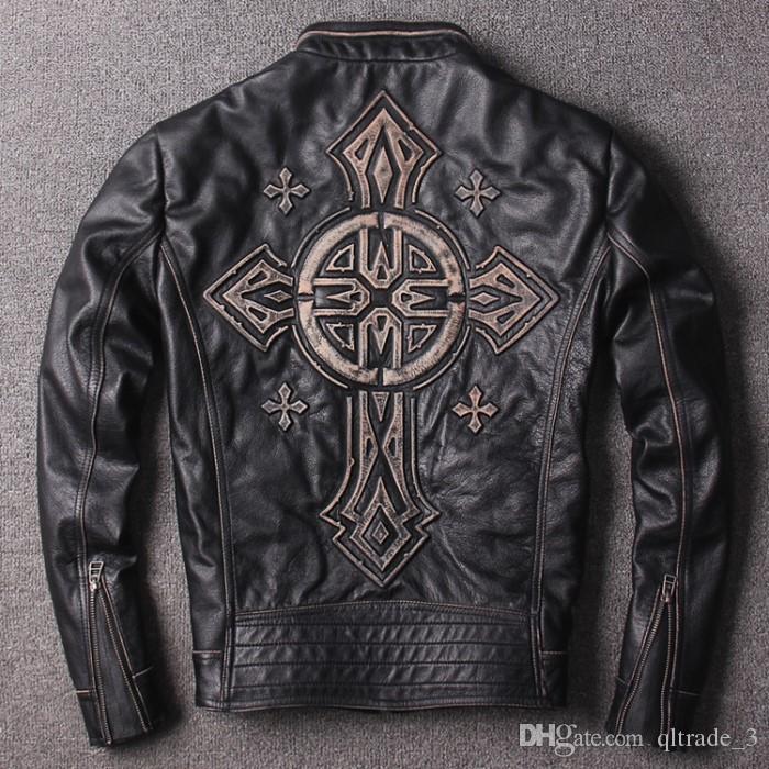 2017 Stamped Criss -Cross Vintage Affliction Genuine Leather Jackets Motorcycle Men Jackets Sale, Customized
2017 Stamped Criss -Cross Vintage Affliction Genuine Leather Jackets Motorcycle Men Jackets Sale, Customized