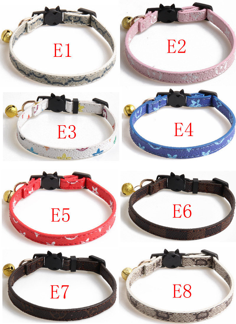 8 Colors Fashion urious Cat Dog Collar Breakaway with Bell Adjustable Safety Kitty Kitten Set Small Designer Dogs Pet Collars Party Vacation Pink