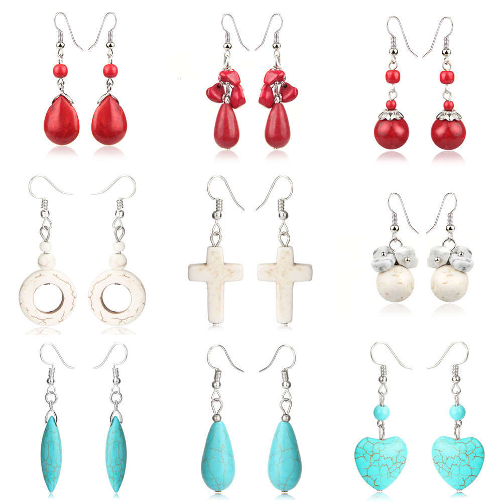 earrings female national geomancy drop Turquoise Earrings texture stone earrings simple, Golden
earrings female national geomancy drop Turquoise Earrings texture stone earrings simple, Golden