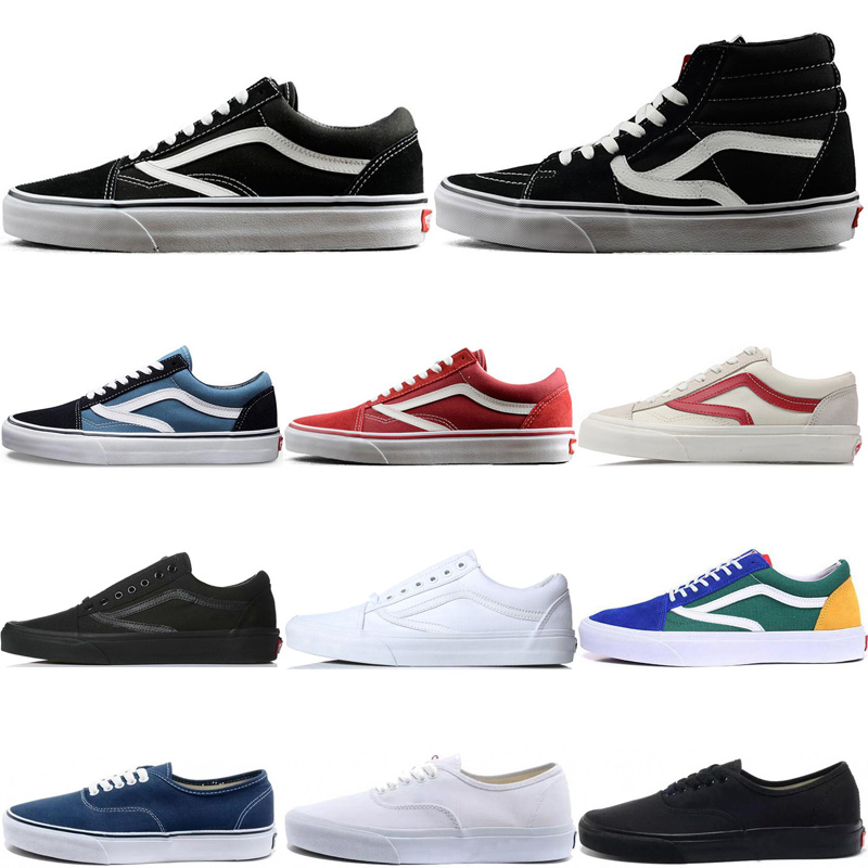 

cheaper van Old Skool Canvas Shoes Men Women Fear of God Triple White Black Red Pink #43 Fashion Slip on Skateboard Sports Sneakers, Color #7