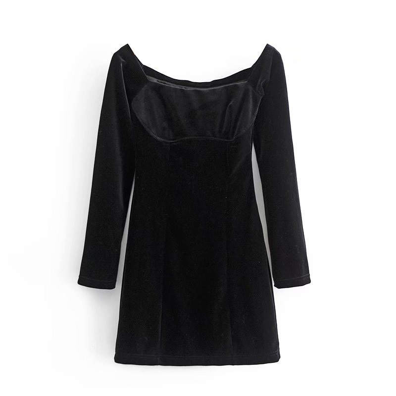 Summer Women Retro Temperament Sexy Tight-Fitting Strapless Neckline Long-Sleeved Velvet Female Mini Dress 210520, Black
Summer Women Retro Temperament Sexy Tight-Fitting Strapless Neckline Long-Sleeved Velvet Female Mini Dress 210520, Black