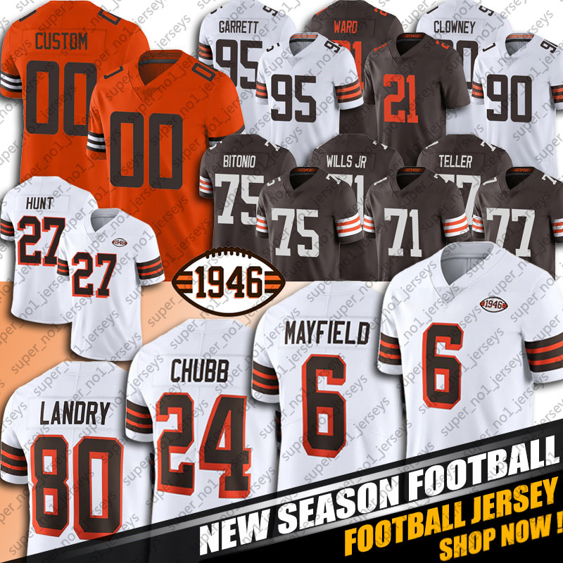 Brown 6 Baker Mayfield Nick Chubb Myles Garrett Jersey Football Clevelands Jarvis Landry Peoples-Jones Joel Bitonio jerseys Owusu-Koramoah Denzel Ward Kareem Hunt, Man custom jersey (bl)
Brown 6 Baker Mayfield Nick Chubb Myles Garrett Jersey Football Clevelands Jarvis Landry Peoples-Jones Joel Bitonio jerseys Owusu-Koramoah Denzel Ward Kareem Hunt, Man custom jersey (bl)