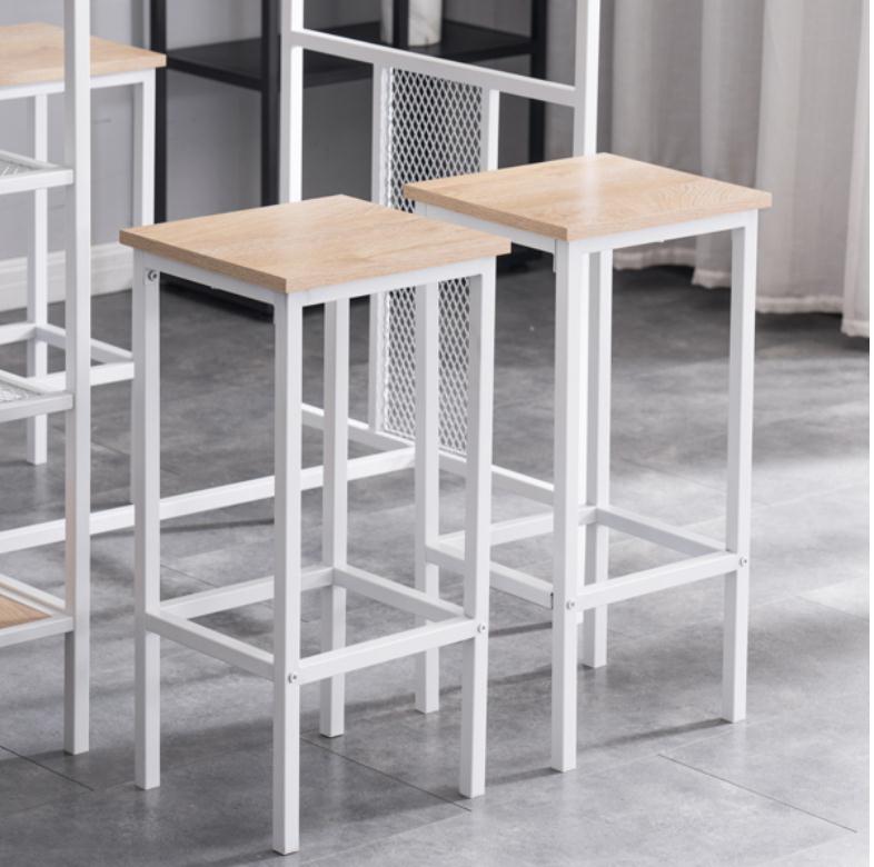 Bedroom Furniture Rectangular Disassembly Assembly P2 Board Iron Light Brown Wood Surface Bracket Three Storage Layers 1 Table 4 Chairs Dining and Cha