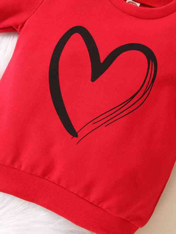 Baby Heart Print Sweatshirt With Joggers SHE