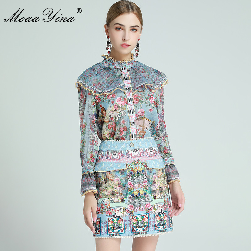 Fashion Designer Set Spring Women's Ruffles Long sleeve Blouses Tops+Beaded Angel Floral-Print Skirt Two-piece sets 210524, Turquoise
Fashion Designer Set Spring Women's Ruffles Long sleeve Blouses Tops+Beaded Angel Floral-Print Skirt Two-piece sets 210524, Turquoise